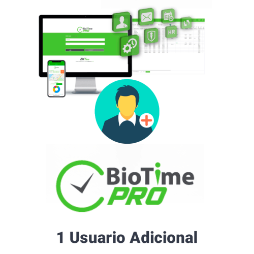 BioTimePro Usuario adicional (BTP Additional User) (Necesita licencia base permanente)